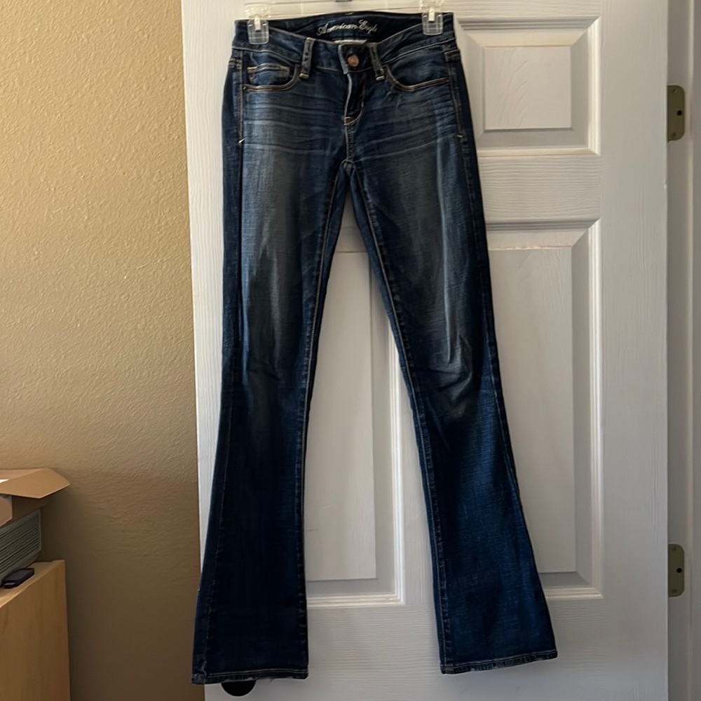 Dark Stretch Flared Jeans